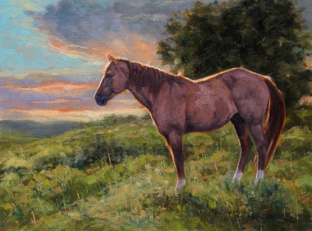 Leslie Kirchner, leslie kirchner art, leslie kirchner artist, western art, western artist, nature art, nature artist, wildlife art, wildlife artist, palomino, palomino art, palomino painting, palomino horse landscape