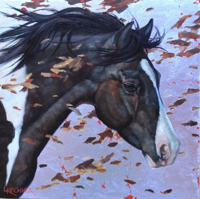 Leslie Kirchner,leslie kirchner art, leslie kirchner artist, horse art, wild horse art, nature art, nature artist, wildlife art, wildlife artist, western art, western artist, contemporary horse art, silver leaf, mustang, mustang art, horse painting