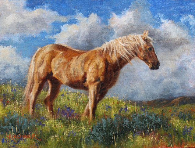 Leslie Kirchner, lesliekirchner art, leslie kirchner artist, nature art, nature artist, western art, western artist, wildlife art, wildlife artist, horse, horse art, horse paainting, palomino, palomino painting, palomino horse