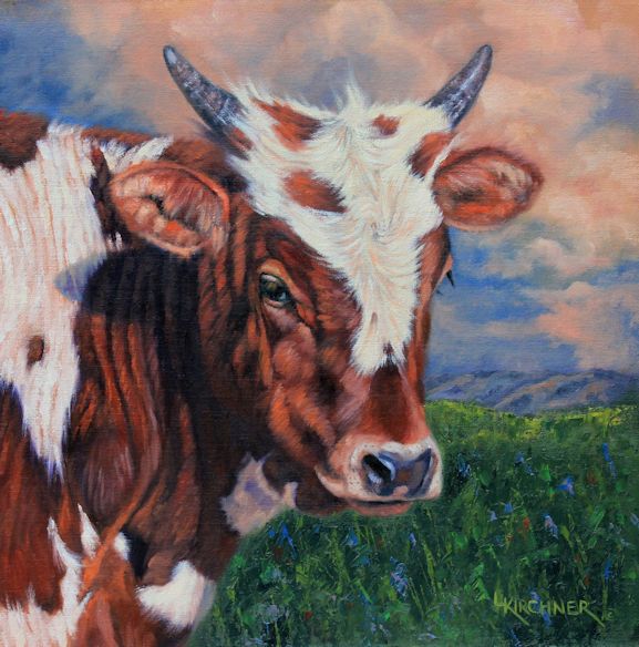 Leslie Kirchner, leslie kirchner artist, wildlife artist, western artist, nature artist, western art, wildlife art, nature art, calf, cow, longhorn calf, longhorn bull calf, calf art, calf painting
